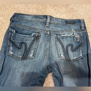 Citizens of Humanity (COH) distressed denim jeans. Size 27. Low waist bootcut